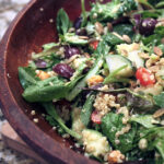 Quinoa salad with creamy lemon-basil dressing